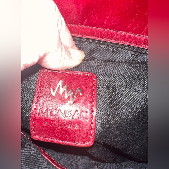 Vintage Monsac Cherry Red Shoulder Bag - Picture 8 of 13